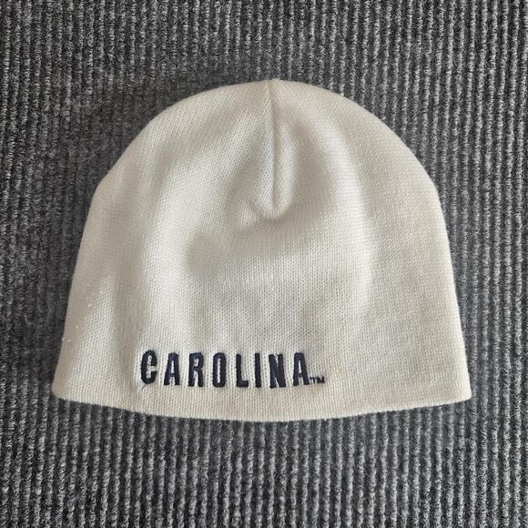 North Carolina Tar Heels Hat Beanie Mens White Blue Knit College Basketball - Picture 2 of 6